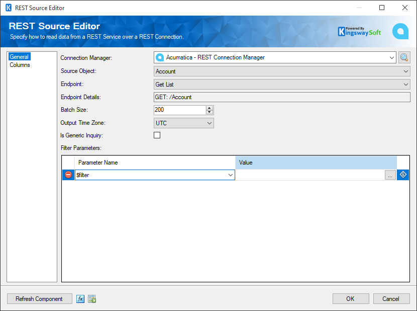 SSIS Acumatica REST Source